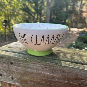 Rae Dunn Green and White Ceramic Bowl